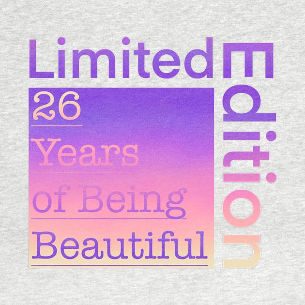 26 Year Old Gift Gradient Limited Edition 26th Retro Birthday by Designora